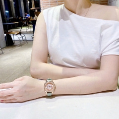 Set Coach Boyfriend |Nữ Giới |Đính Đá |Rose Gold |Dây Da Hồng |Máy Pin (Quartz) |Size 34mm