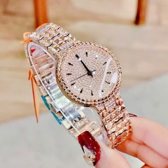 Davena Mặt Full Đá |Nữ Giới |Dây Kim Loại Rose Gold |Máy Pin (Quartz) |Size 32mm