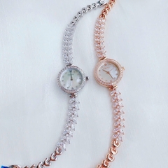 Davena Mặt Trắng |Nữ Giới |Rose Gold |Vòng Tay Đính Đá |Máy Pin (Quartz) |Size 26mm