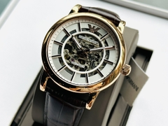 Emporio Armani Skeleton |Rose Gold |Nam Giới |Dây Da |Máy Cơ (Automatic) |Size 41mm