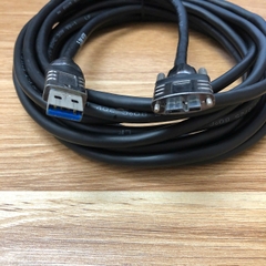 Cáp Camera 5.0M HT6 E357566-ALY-T 3.0 đai vít Cable USB 3.0 Type A to Type Micro B dài 5M for BASLER scA2500-14gc a2A1920-160um acA2000-165um acA3800-14uc