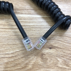 Dây Cáp điện thoại bàn RJ9 to RJ9 dây xoắn Black dài 2.7M dùng cho Tay Cầm Nghe Nói Điện Thoại Bàn , Panasonic IP Phones