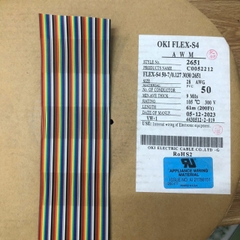 Cáp bẹ nhiều màu Flat Ribbon OKI FLEX-S4 AWM FLEX-S4 50-7/0.127 3030 2651 28AWG 300V Cable 50 Wire 1.27mm  Pitch 2.54mm dài 1M