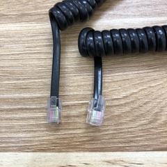 Dây Cáp điện thoại bàn RJ9 to RJ9 dây xoắn Black dài 2.7M dùng cho Tay Cầm Nghe Nói Điện Thoại Bàn , Panasonic IP Phones