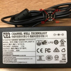 Chuyển nguồn Adapter CWT KPL-040F-VI 12V 3.33A 1.7A đầu cắm DC 4 Pin Mini Din 10mm For HIKVISION 7808HGH, 7816HGH, 7216HQHI-K1