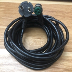 Dây Nguồn 2 chân tròn DMC-200 to GX16 3 Pin KSC IEC 60227-5 300/500V 10A 250V 3x0.75mm dài 5M