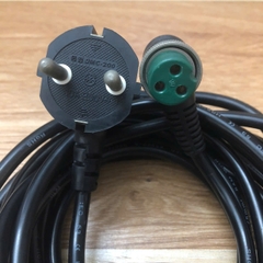 Dây Nguồn 2 chân tròn DMC-200 to GX16 3 Pin KSC IEC 60227-5 300/500V 10A 250V 3x0.75mm dài 5M