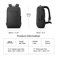 Balo Laptop Khóa Số Cao Cấp Mark Ryden COMPILO MR 9000 (YKK Zipper, Khóa Số Chống trộm, Chống Sốc, Chống Thấm nước)