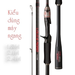 Cần câu lure máy ngang và máy đứng carbon Hi Power đầu bu chống xoắn CM22