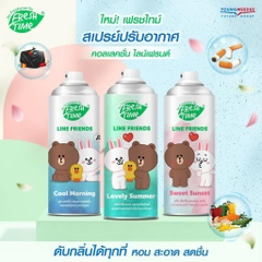 Xịt thơm phòng Fresh Time Line Friends Thái Lan 450ml hương nước hoa đuổi muỗi, khử khuẩn, thơm phòng