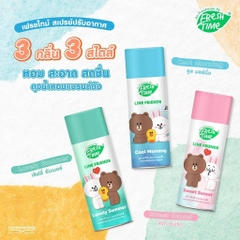 Xịt thơm phòng Fresh Time Line Friends Thái Lan 450ml hương nước hoa đuổi muỗi, khử khuẩn, thơm phòng