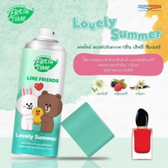 Xịt thơm phòng Fresh Time Line Friends Thái Lan 450ml hương nước hoa đuổi muỗi, khử khuẩn, thơm phòng