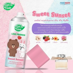 Xịt thơm phòng Fresh Time Line Friends Thái Lan 450ml hương nước hoa đuổi muỗi, khử khuẩn, thơm phòng