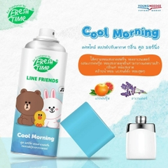 Xịt thơm phòng Fresh Time Line Friends Thái Lan 450ml hương nước hoa đuổi muỗi, khử khuẩn, thơm phòng