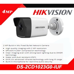 Camera IP thân trụ 2MP HIKVISION DS-2CD1023G0-IUF