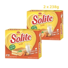 Bánh Bông Lan SOLITE Tầng Dinh Dưỡng Vị Cam Tươi Mới Combo 2 hộp x 238g