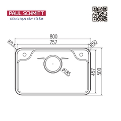Chậu rửa bát Paul Schmitt PAM8050-TE