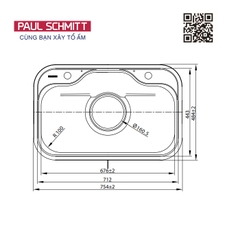 Chậu rửa bát Paul schmitt PA75484-TE