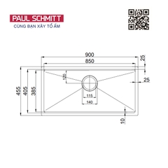 Chậu rửa bát Paul Schmitt PA90455-UD