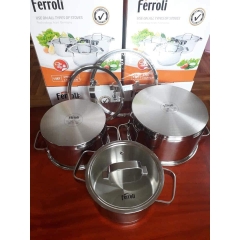 Bộ nồi Inox 3 chiếc Rapido RK182024