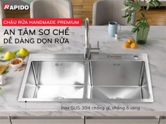 Chậu đôi inox 304 RS-824523 (chậu đôi)