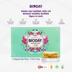 BÁNH HẠT NƯỚNG BIODAY ORIGINAL HỮU CƠ KHÔNG ĐƯỜNG VỊ NGUYÊN BẢN (150gr/hộp)