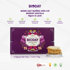 BÁNH HẠT NƯỚNG HỮU CƠ SOCOLA BIODAY KHÔNG ĐƯỜNG (150gr/hộp)