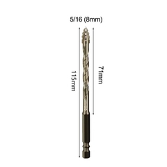 Mũi khoan đa năng cao cấp 4 cạnh chữ thập răng cưa chân lục giác 6.35mm, mũi khoan gạch men kính đá
