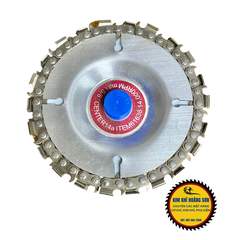 Đĩa cưa xích, lưỡi cưa xích cắt gỗ trục 16mm, chất liệu thép không gỉ siêu cứng, phay phá gỗ đa năng gắn máy mài cầm tay