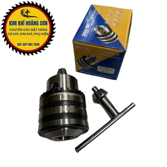 Đầu kẹp mũi khoan măng ranh côn 16mm Sanou lỗ trục B16 - B18 kẹp mũi khoan đường kính từ 3mm đến 16mm, có khoá mở đi kèm