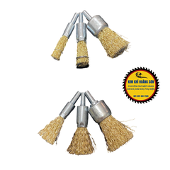 Chổi đánh rỉ sắt rỉ sét inox dạng bút chuôi 6mm lắp máy khoan cầm tay