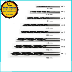 Bộ mũi khoan gỗ lỗ tròn đầu đinh định tâm khoan khoét 8 kích cỡ bằng thép tốc độ cao có hộp đựng