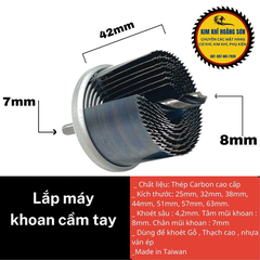 Bộ mũi khoét gỗ lỗ tròn ZX 7 kích thước, khoan khoét thạch cao nhựa chuyên dụng cho ngành mộc