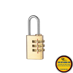 Ổ khóa 3 mã số xoay mini chất liệu đồng thau, khóa vali, khóa balo, khóa tủ không cần chìa bền chắc