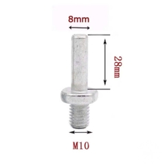 Đầu chuyển máy khoan thành máy cắt mài ti gắn đĩa chà nhám chuôi tròn 8mm, lục giác 6.3mm M10 - M14