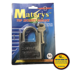 Ổ khóa cửa treo chống cắt Materys size 50mm - 60mm giá rẻ chống trộm, chống đập hiệu quả kèm 3 chìa