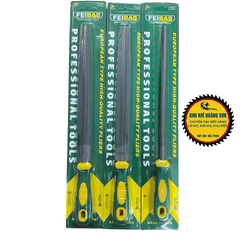 Dũa mài kim loại FEIBAO thép nguyên khối T12 size 8'' 10'' 12" tay cầm bọc nhựa TPR chống trơn trượt