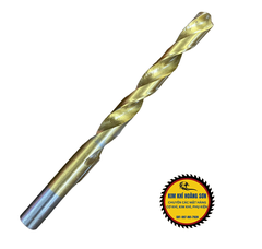 Bộ 19 mũi khoan gỗ và sắt thép HSS màu vàng phủ Titanium, đường kính 1-10mm bảo quản trong hộp sắt