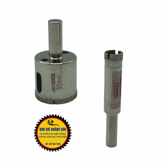 Mũi khoan kính, gạch men, khoan đá lỗ tròn đường kính từ 32mm - 120mm, đầu mũi phủ hạt kim cương sắc bén