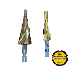 Mũi khoan tháp bước phủ thép HSS cao cấp 4-32mm khoan đa năng chuôi lục giác khoét lỗ sắt gỗ nhựa