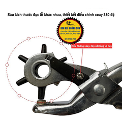 Kìm bấm lỗ dây nịt, dây da đồng đồ FEIBAO 8 inch/200mm, Kìm bấm lỗ dây thắt lưng kích thước 2.5-5mm