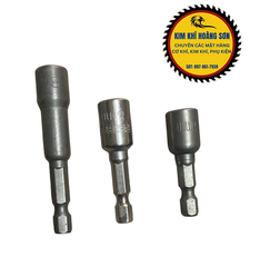 Đầu chụp bulong, Đầu bắn vít tôn 8mm dài, ngắn chuôi lục giác 6.35mm có nam châm cố định, thông dụng