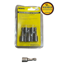 Đầu chụp bulong, Đầu bắn vít tôn 8mm dài, ngắn chuôi lục giác 6.35mm có nam châm cố định, thông dụng