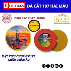 Đá Cắt inox, Lưỡi Cắt Kim Loại UNIMAX Thế Hệ Mới Siêu Bền Đường Kính 107mm Lỗ Trục 16mm Hai Mặt Đỏ Vàng