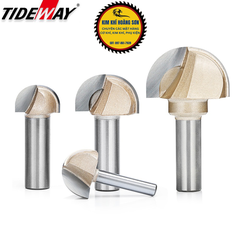 Mũi phay alu soi gỗ quả đào tròn lưỡi phay rãnh dao cầu TIDEWAY cốt bé 6,3mm dùng cho máy soi, CNC