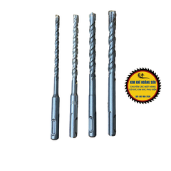 Mũi khoan bê tông tường 4 cạnh kích thước 6 - 12mm x 160mm, Mũi khoan bê tông 4 chấu phủ titanium chịu lực tốt
