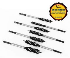 Mũi khoan khoét gỗ lỗ tròn chuôi lục giác dài 165mm đường kính từ 10mm - 35mm có vít xoắn ốc định tâm