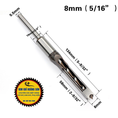 Mũi đục mộng vuông hộp đỏ đường kính từ 6mm - 25mm Hàng chính hãng nhập khẩu Đài Loan
