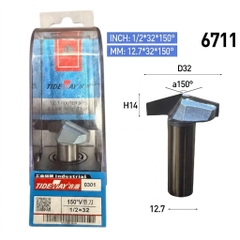 Mũi phay cnc gỗ 150 độ chữ V alu không bi Tideway cao cấp cốt trục 12.7mm