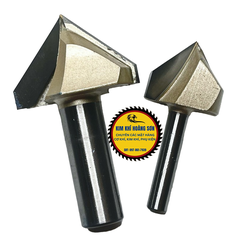 Mũi phay gỗ alu cnc vát 90 độ chữ V không bi Tideway cao cấp cốt chân bé 6.35mm